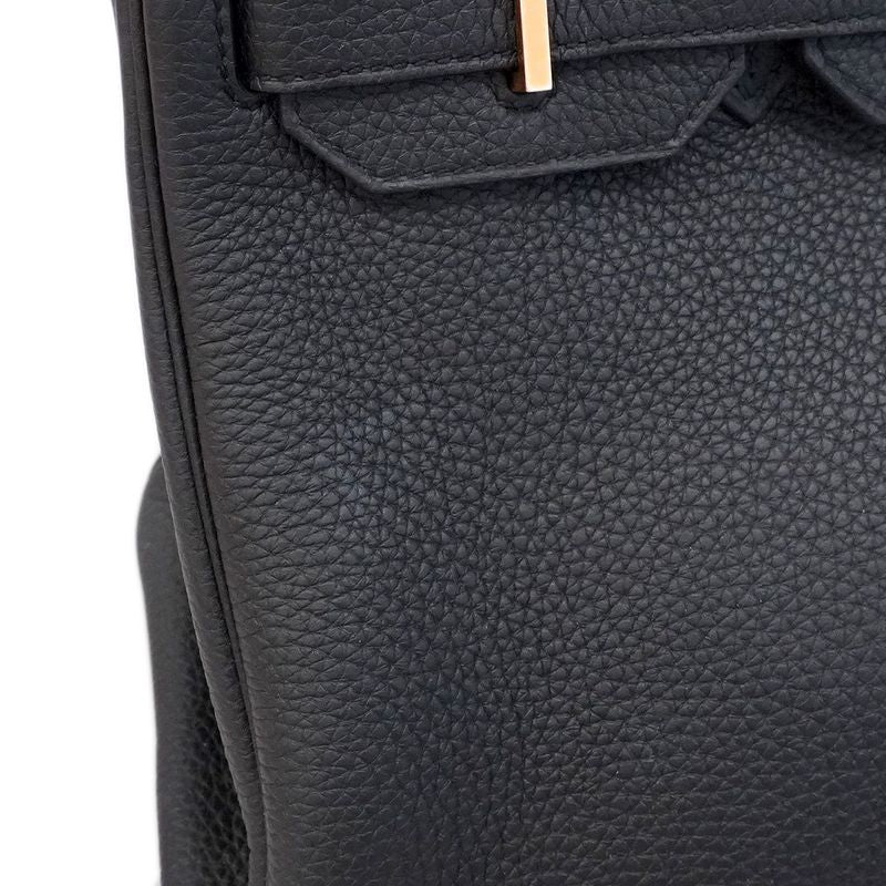 Hermes Handbag Birkin 30 Togo Black Pink Gold Hardware Y Engraved Ladies