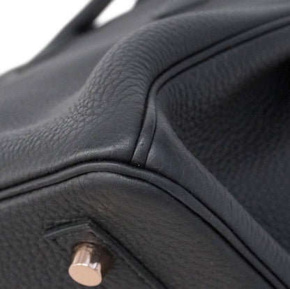 Hermes Handbag Birkin 30 Togo Black Pink Gold Hardware Y Engraved Ladies