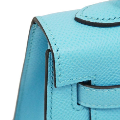 Hermes Handbag Kelly 25 Vaux Epson Celeste Silver Hardware U Engraved 2way Bag