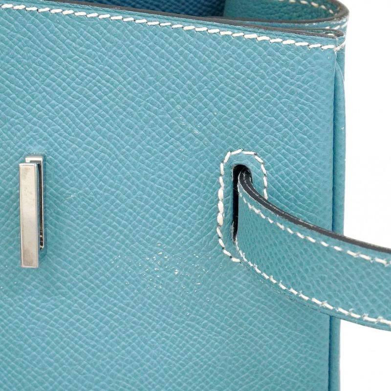 Hermes Handbag Birkin 35 Vaux Epson Blue Jean Silver Hardware □K Engraved Ladies