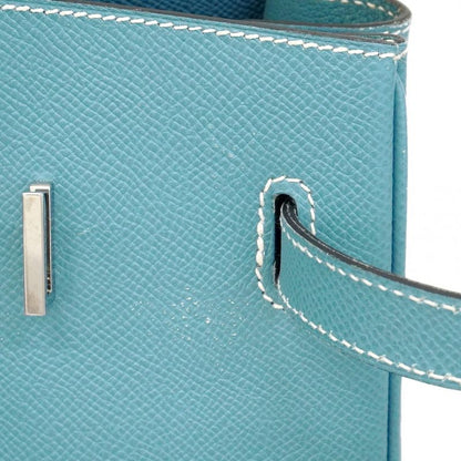 Hermes Handbag Birkin 35 Vaux Epson Blue Jean Silver Hardware □K Engraved Ladies