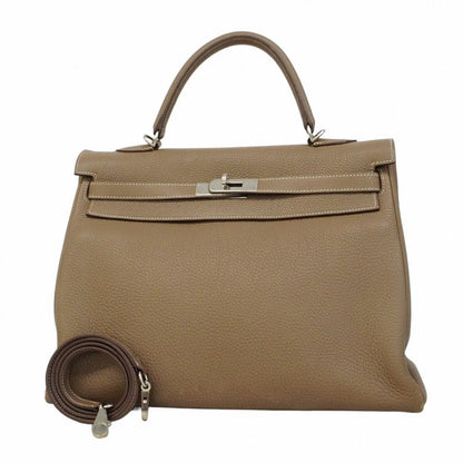 Hermes Handbag Kelly 35 Togo Etoupe Silver Hardware □P Stamp 2way Bag Ladies