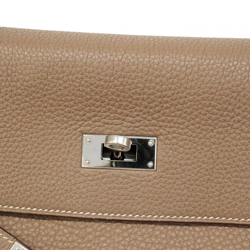 Hermes Handbag Kelly 35 Togo Etoupe Silver Hardware □P Stamp 2way Bag Ladies