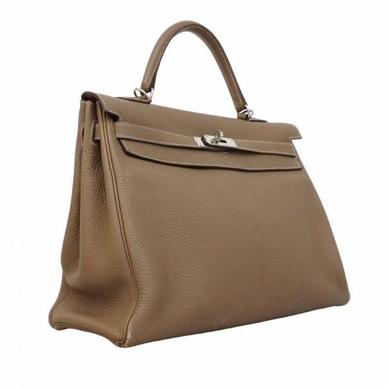 Hermes Handbag Kelly 35 Togo Etoupe Silver Hardware □P Stamp 2way Bag Ladies