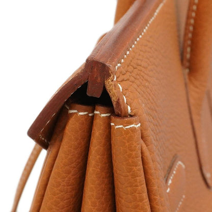 Hermes Handbag Birkin 35 Togo Gold Silver Hardware □F Engraved Ladies