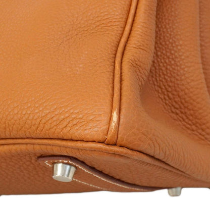 Hermes Handbag Birkin 35 Togo Gold Silver Hardware □F Engraved Ladies