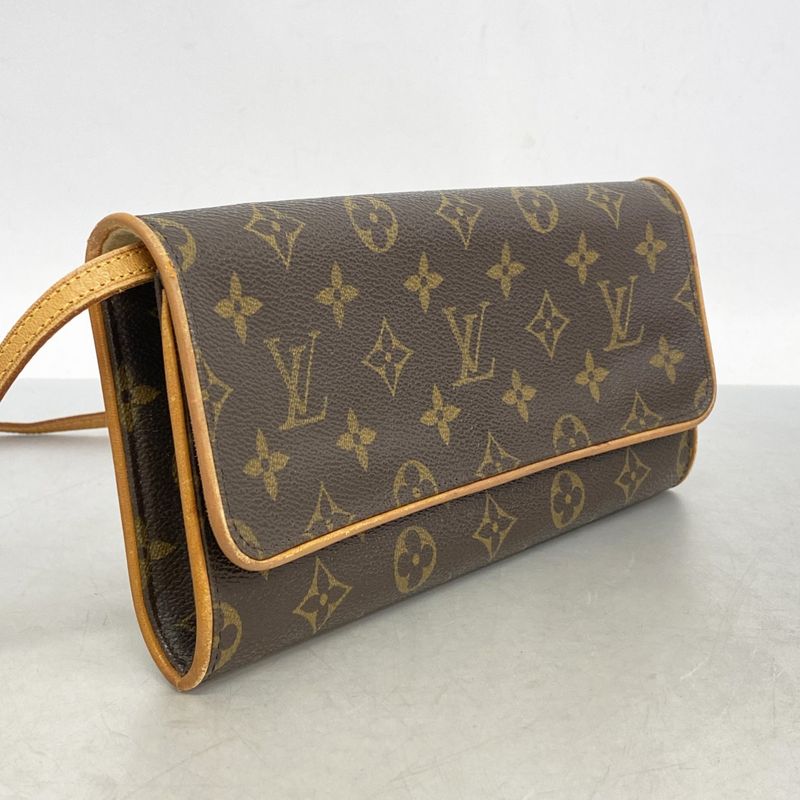 Louis Vuitton Shoulder Bag Monogram Pochette Twin GM M51852 Brown Ladies