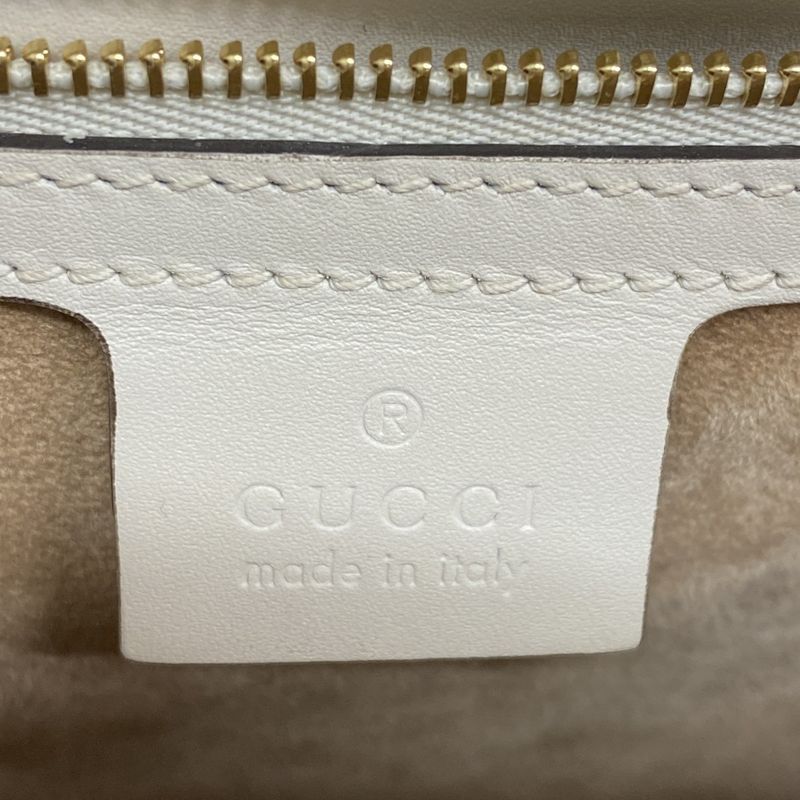 Gucci Shoulder Bag Sylvie 421882 Leather Ivory Gold Hardware Women's