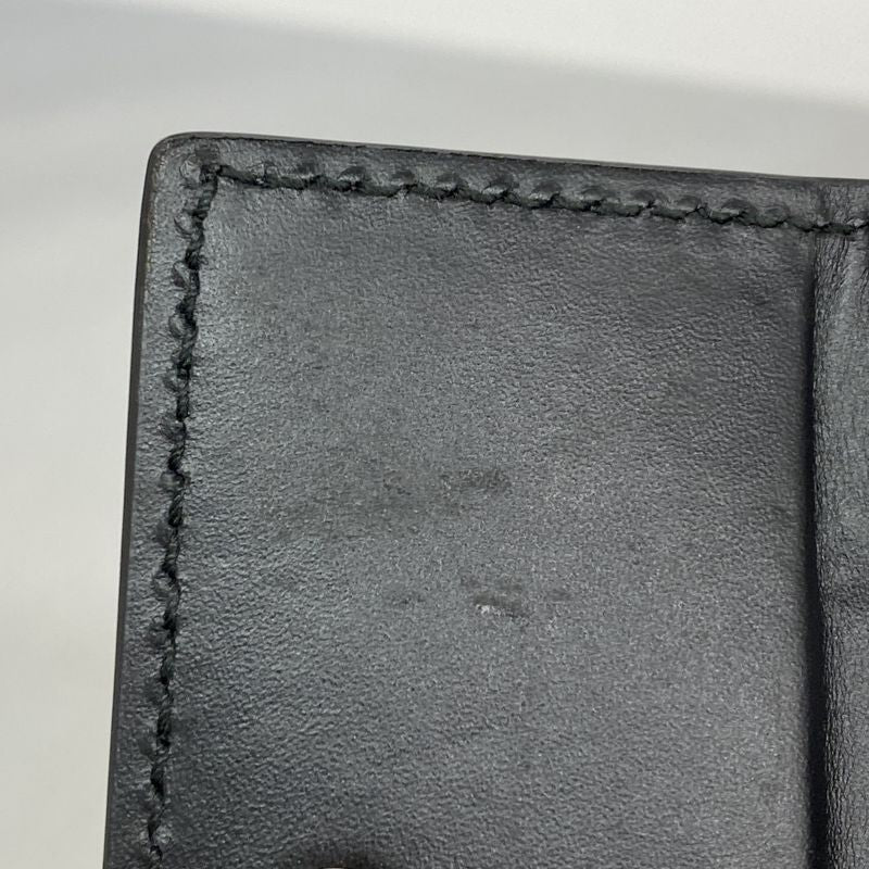 Gucci Key Case Sherry Line Guccissima 408828 Leather Black Silver Hardware Men