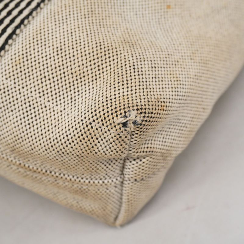 Hermes Tote Bag New Fourre Tout Cabas Canvas Gray Silver Hardware Men Women