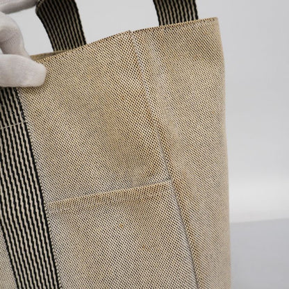 Hermes Tote Bag New Fourre Tout Cabas Canvas Gray Silver Hardware Men Women