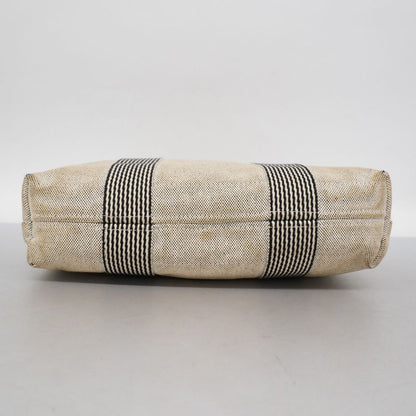 Hermes Tote Bag New Fourre Tout Cabas Canvas Gray Silver Hardware Men Women