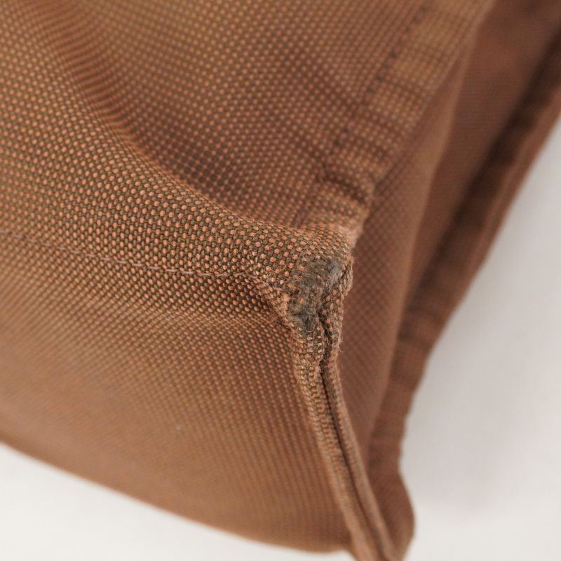 Hermes Tote Bag Her Line MM Canvas Brown Silver Hardware Men Women Unisex