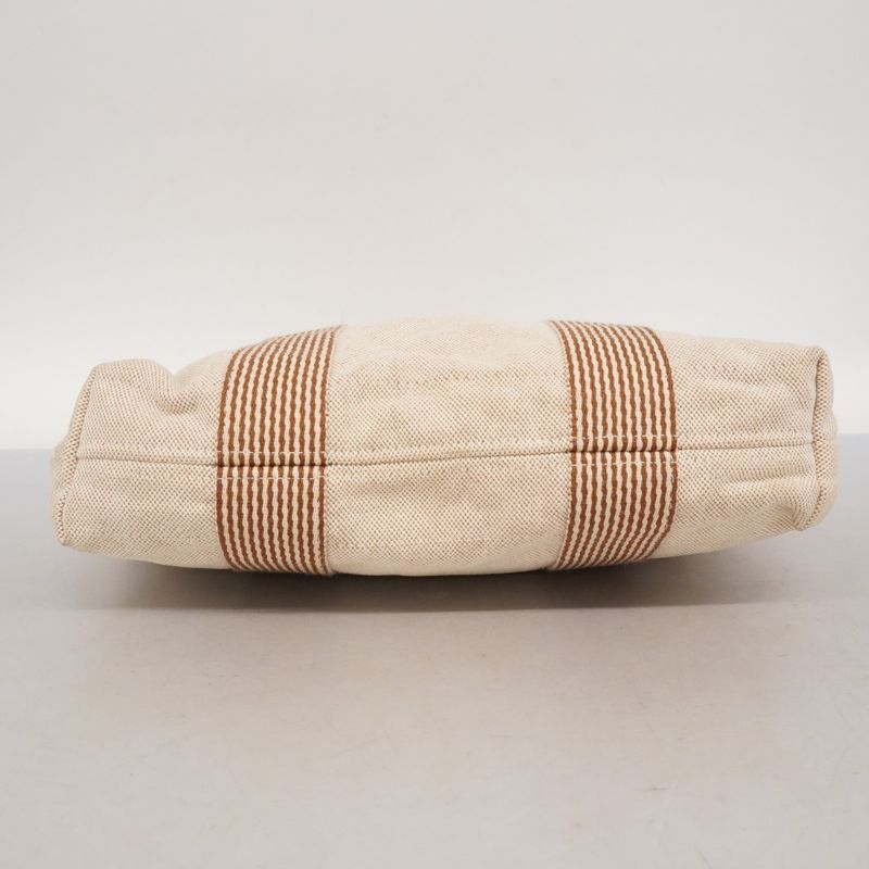 Hermes Tote Bag New Fourre Tout Cabas Canvas Beige Silver Hardware Ladies