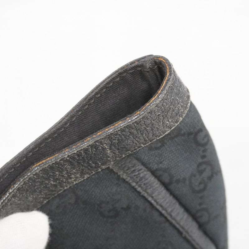 Gucci Tote Bag GG Canvas Abby 141472 Canvas Black Gold Hardware Women's