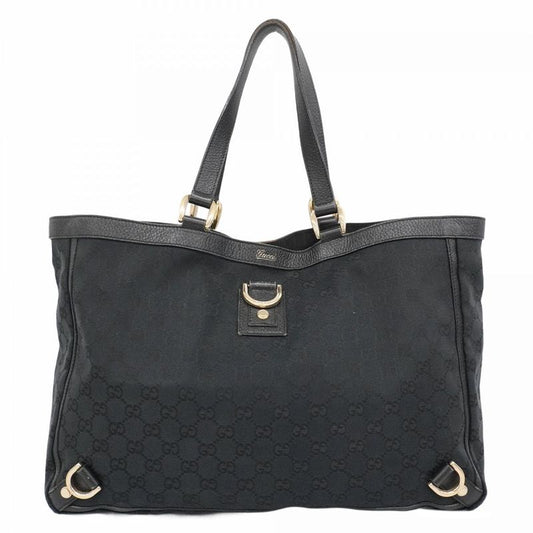 Gucci Tote Bag GG Canvas Abby 141472 Canvas Black Gold Hardware Women's