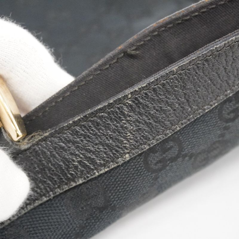 Gucci Tote Bag GG Canvas Abby 141472 Canvas Black Gold Hardware Women's