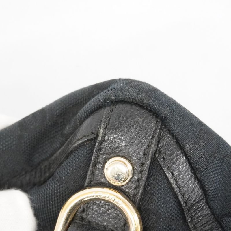 Gucci Tote Bag GG Canvas Abby 141472 Canvas Black Gold Hardware Women's