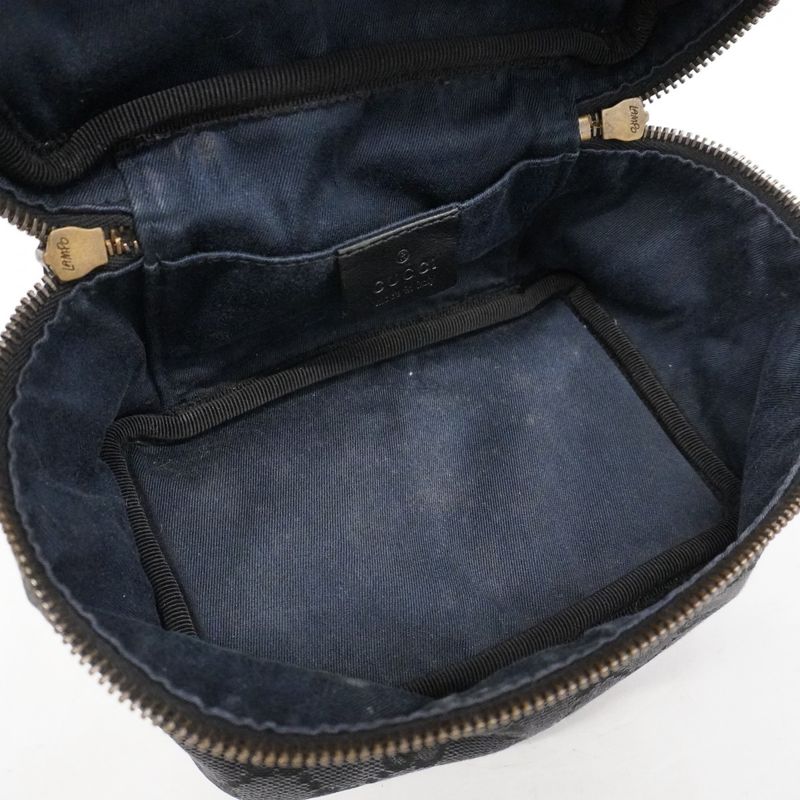 Gucci Pouch GG Canvas 106646 Canvas Black Gold Hardware Women's