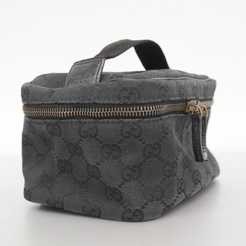 Gucci Pouch GG Canvas 106646 Canvas Black Gold Hardware Women's