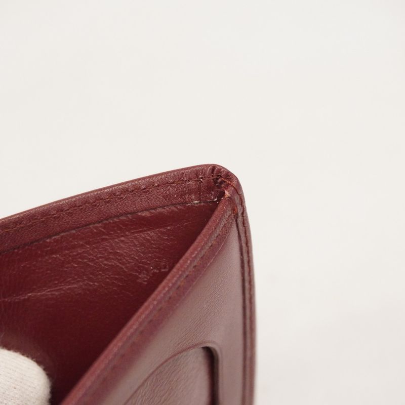Cartier Billfold Must Leather Bordeaux Gold Hardware Men Women Unisex