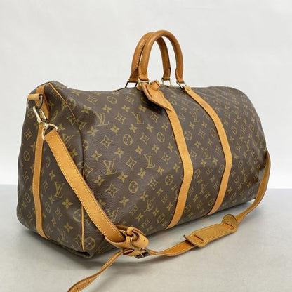 Louis Vuitton Boston Bag Monogram Keepall Bandoliere 55 M41414 Brown Men Women