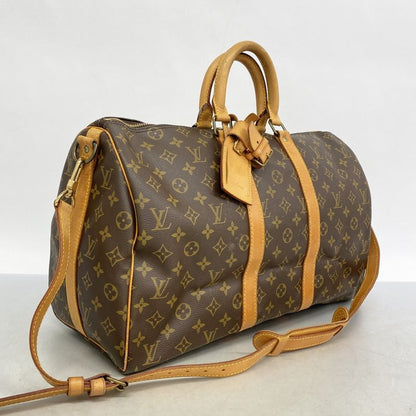 Louis Vuitton Boston Bag Monogram Keepall Bandoliere 45 M41418 Brown Men Women