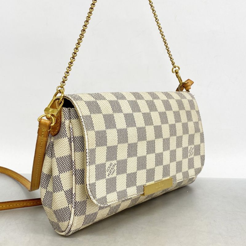 Louis Vuitton Handbag Damier Azure Favorite MM N41275 White 2way Bag Ladies