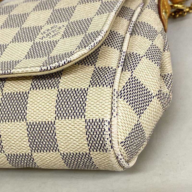 Louis Vuitton Handbag Damier Azure Favorite MM N41275 White 2way Bag Ladies