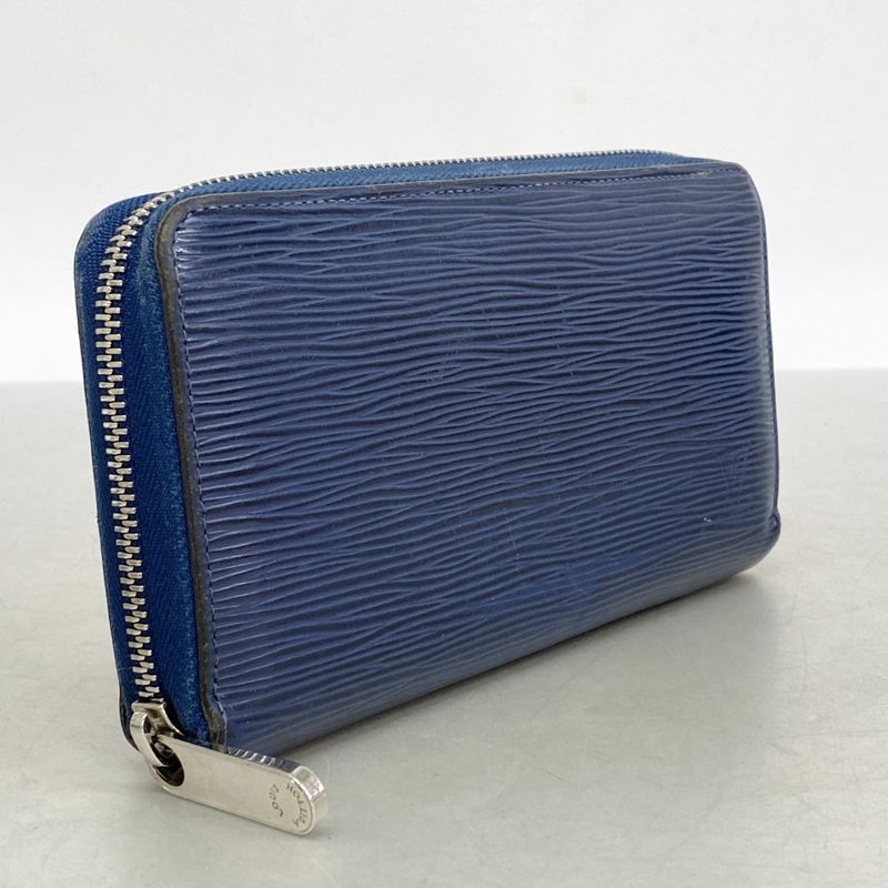 Louis Vuitton Long Wallet Epi Zippy Wallet M61873 Andigo Blue Men's Women's