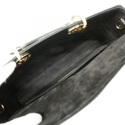 Christian Dior Handbag Cannage Lambskin Black Silver Hardware 2way Bag Ladies