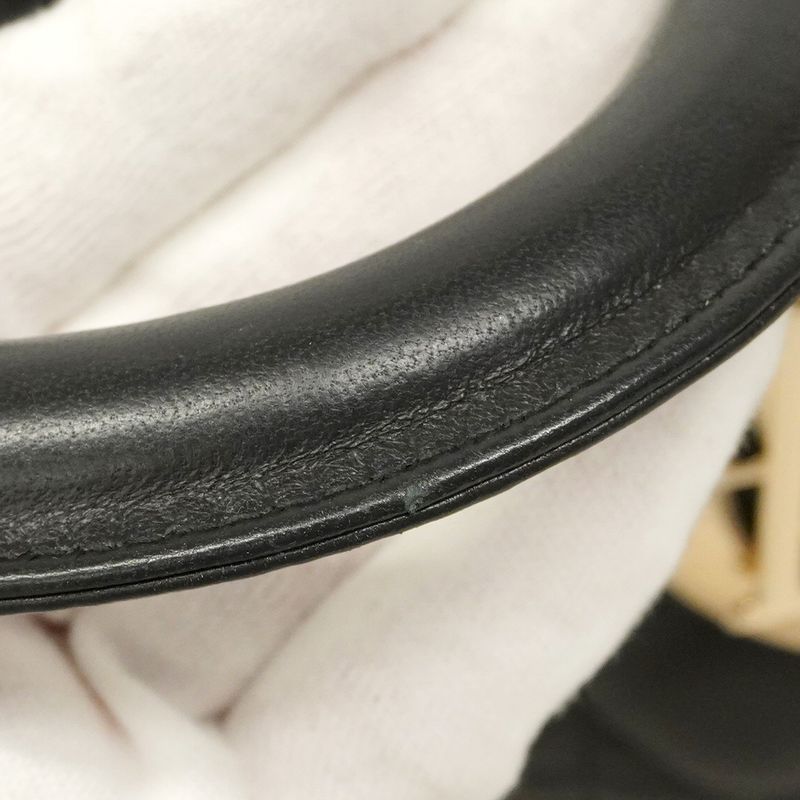 Christian Dior Handbag Cannage Lambskin Black Silver Hardware 2way Bag Ladies