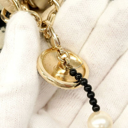 Chanel Shoulder Bag Matelasse Cotton Black White Chien Pangold Hardware Women's