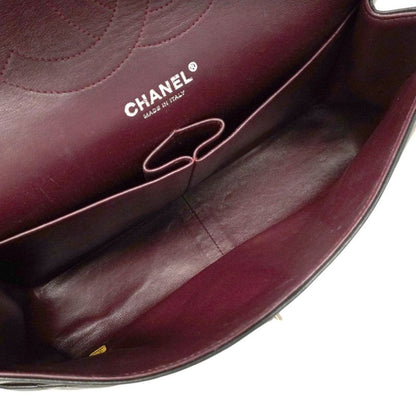 Chanel Shoulder Bag Big Matelasse Lambskin Black Silver Hardware Women's