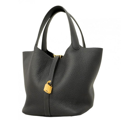 Hermes Handbag Picotin Lock MM Taurillon Clemence Blue O Chien Gold Hardware K