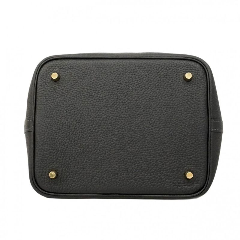 Hermes Handbag Picotin Lock MM Taurillon Clemence Blue O Chien Gold Hardware K