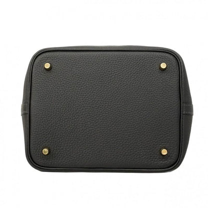 Hermes Handbag Picotin Lock MM Taurillon Clemence Blue O Chien Gold Hardware K