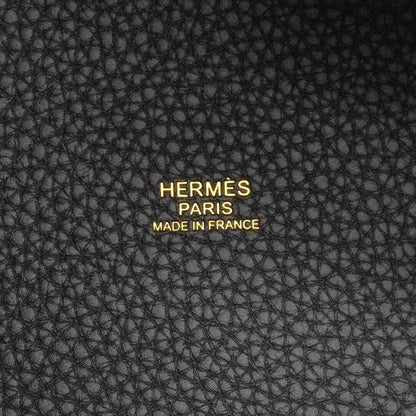 Hermes Handbag Picotin Lock MM Taurillon Clemence Blue O Chien Gold Hardware K