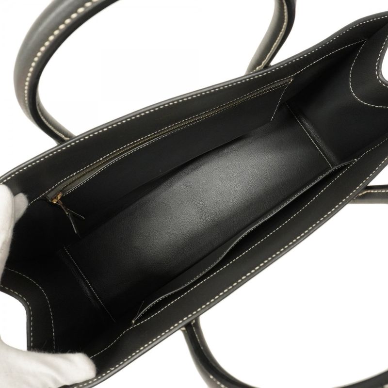 Hermes Tote Bag White Bath Courchevel Gray Gold Hardware □F Engraved Men Women