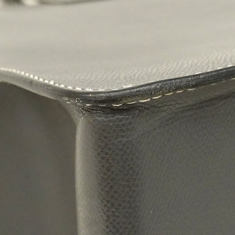 Hermes Tote Bag White Bath Courchevel Gray Gold Hardware □F Engraved Men Women