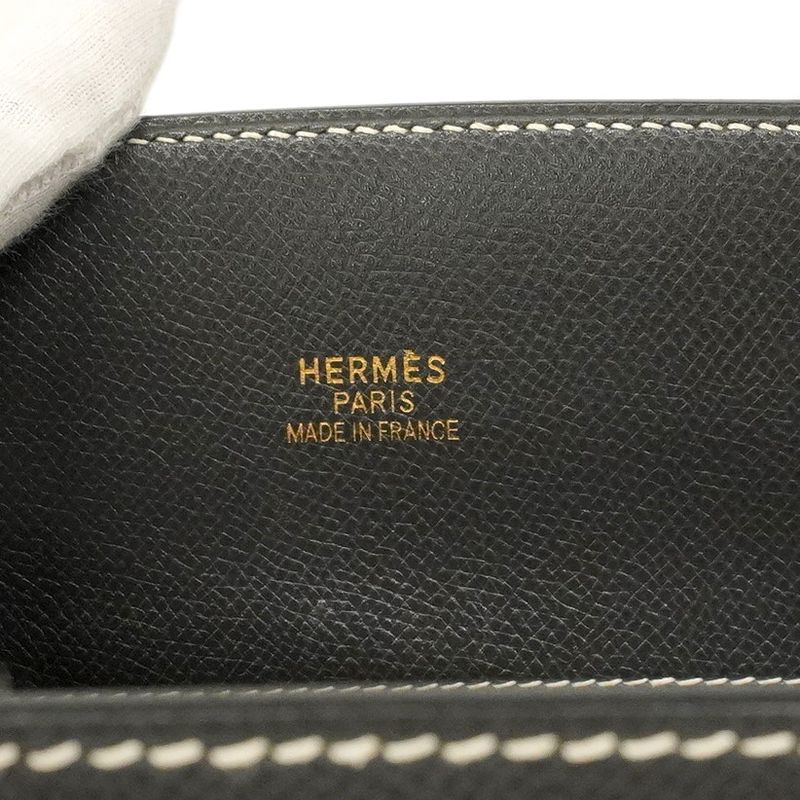 Hermes Tote Bag White Bath Courchevel Gray Gold Hardware □F Engraved Men Women