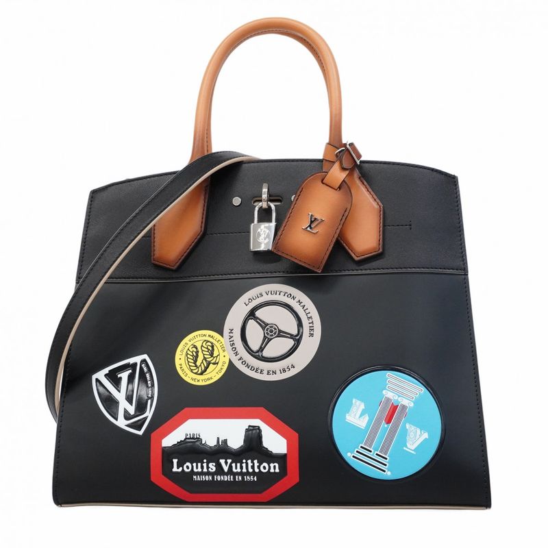 Louis Vuitton Handbag World Tour Collection City Steamer MM M43080 Black