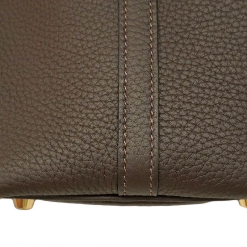 Hermes Handbag Picotin Lock PM Taurillon Clemence Ebeine Gold Hardware K