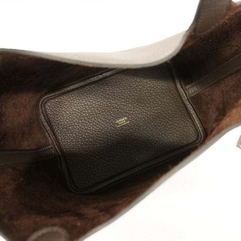 Hermes Handbag Picotin Lock PM Taurillon Clemence Ebeine Gold Hardware K