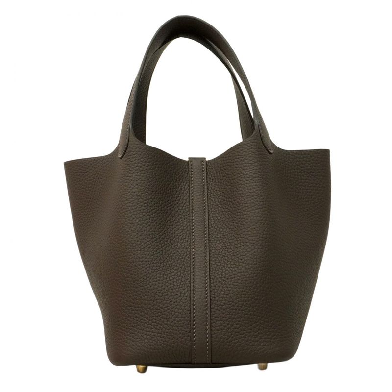 Hermes Handbag Picotin Lock PM Taurillon Clemence Ebeine Gold Hardware K