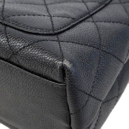 Chanel Handbag Matelasse Caviar Skin Black Gold Hardware Women's