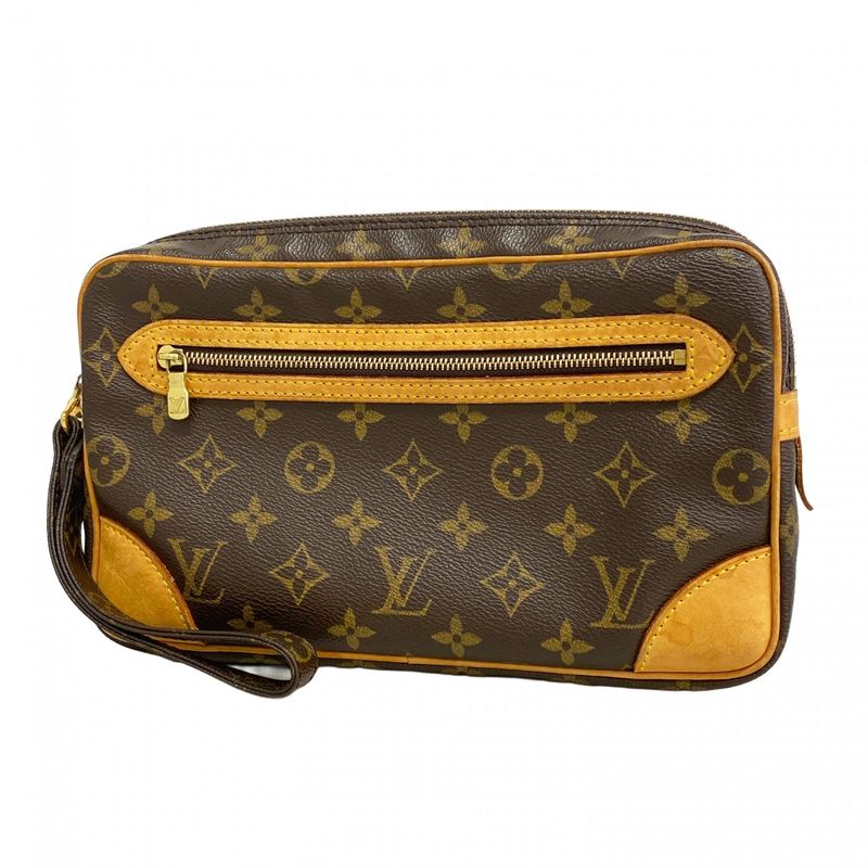 Louis Vuitton Clutch Bag Monogram Marly Dragonne GM M51825 Brown Men's