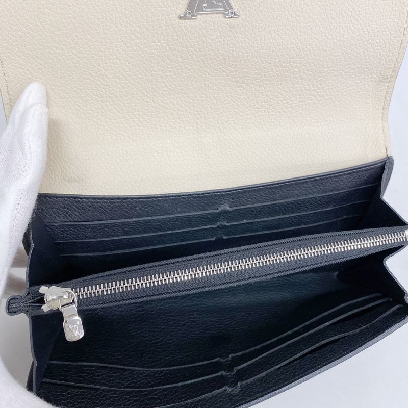 Louis Vuitton Long Wallet Portefeuille Lock Me 2 M62328 Vanille Noir Black