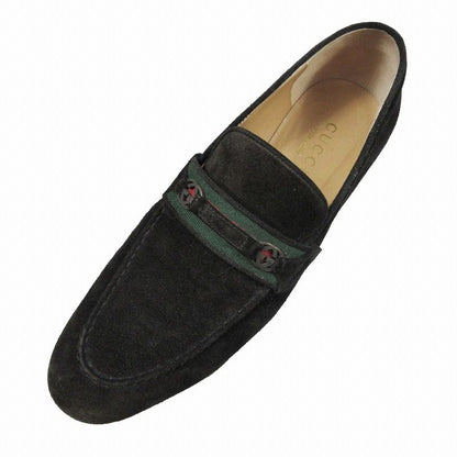 Gucci GG Logo Sherry Line Loafer Suede Leather Stitch Slip-on Moccasin Shoes