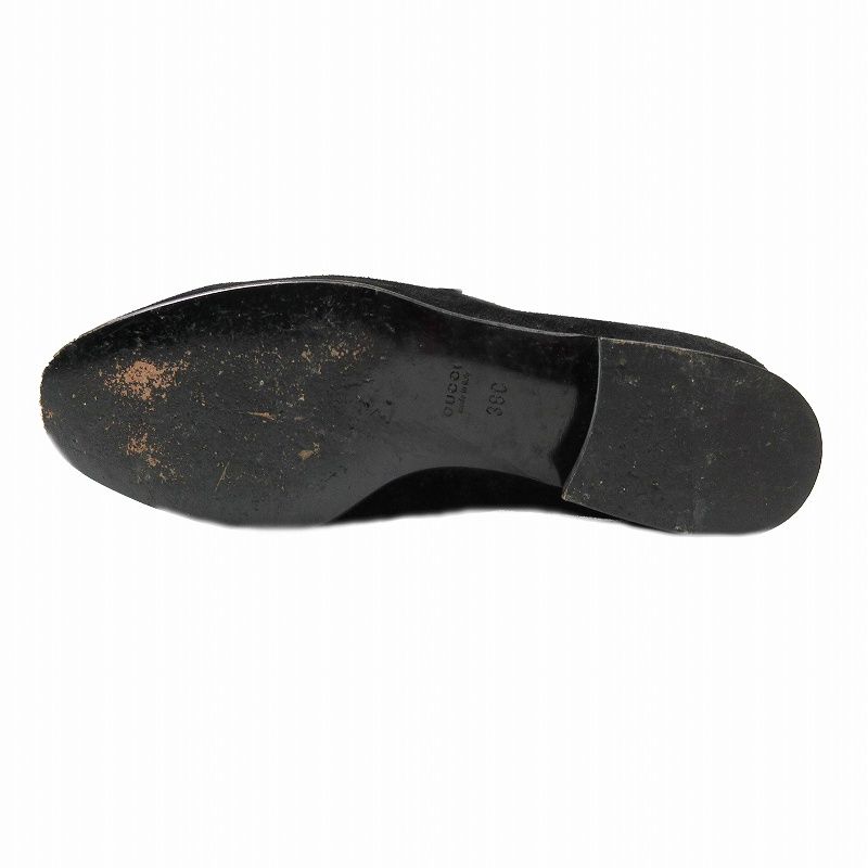 Gucci GG Logo Sherry Line Loafer Suede Leather Stitch Slip-on Moccasin Shoes